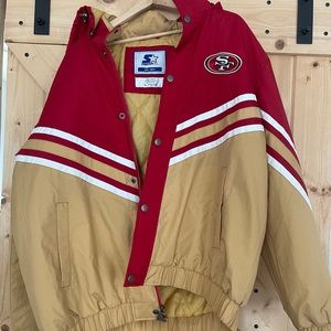Officially Licensed NFL Starter 50th Anniversary Hooded Jacket by Glll - 49ers